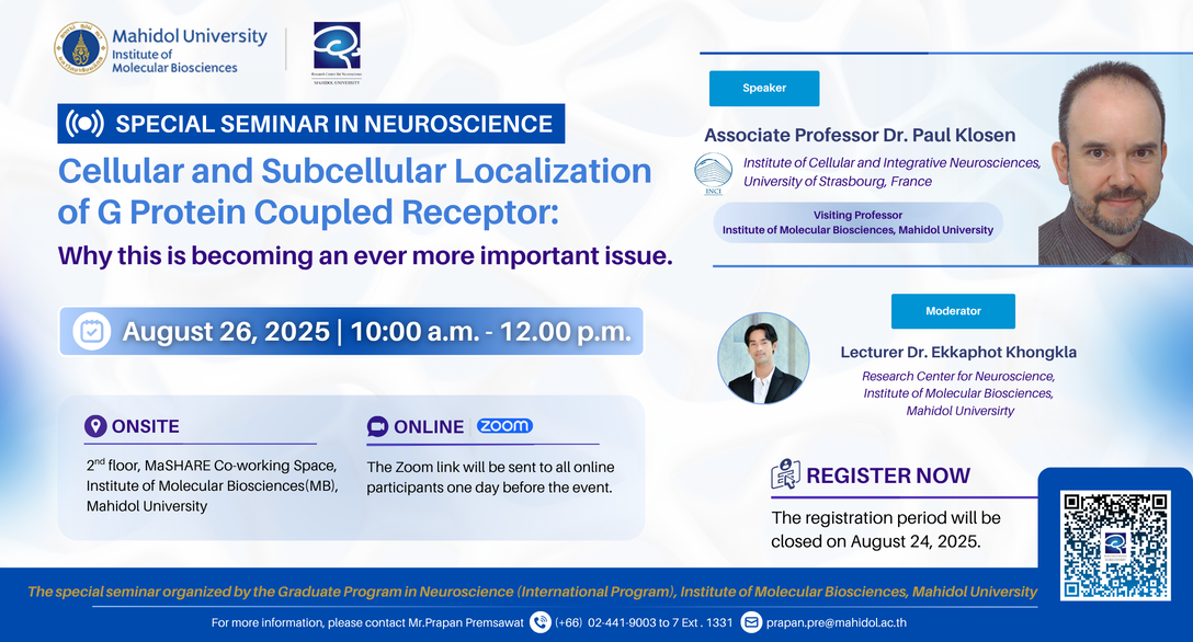 sstp 2026 - institute of molecular biosciences Images... Special Seminar in Neuroscience - Institute of Molecular Biosciences